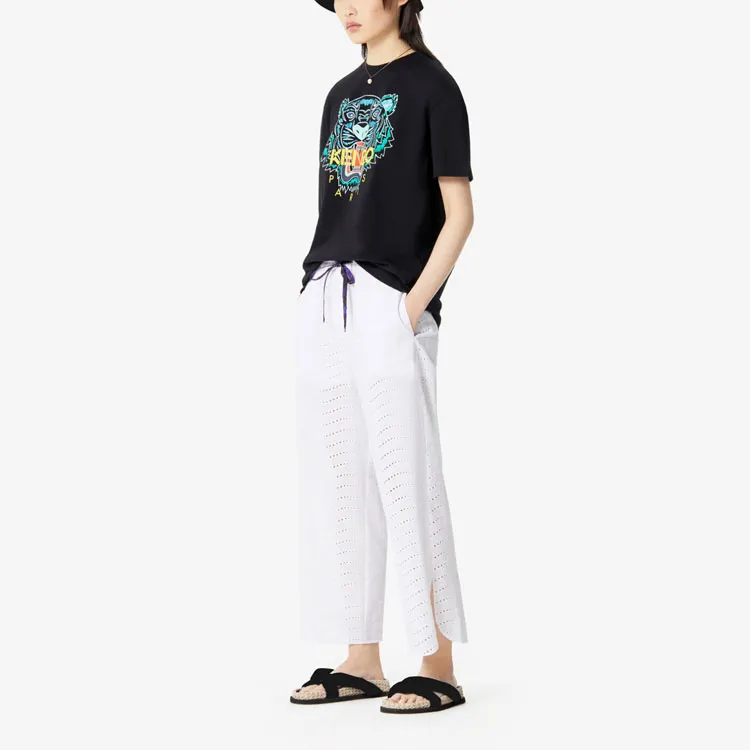 KENZO Offset Printing Tiger Head Pattern Short Sleeve T-Shirt Black-4