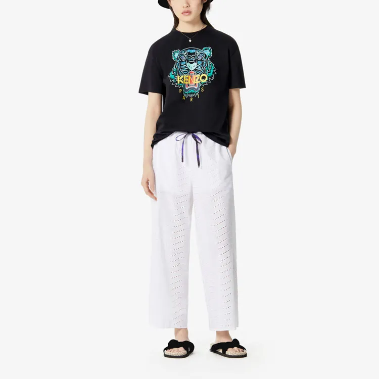 KENZO Offset Printing Tiger Head Pattern Short Sleeve T-Shirt Black-3