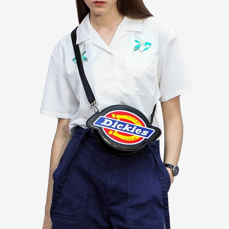 Dickies Leather Crossbody Bag Small Size Women's Black-6