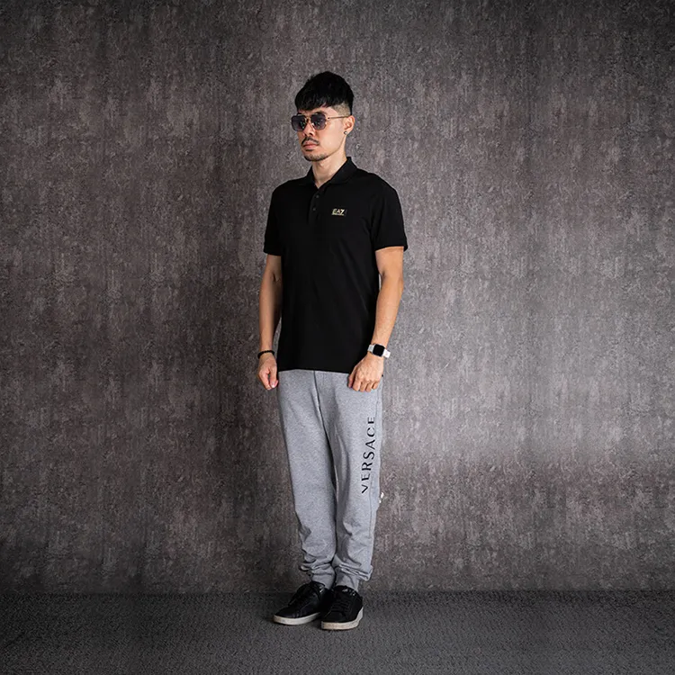 VERSACE Knitted Sweatpants Men Light Gray-4