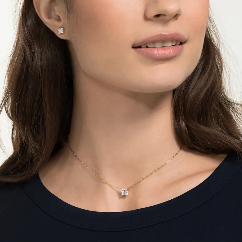 Swarovski Attract Necklaces Women's Gold Plated White-3