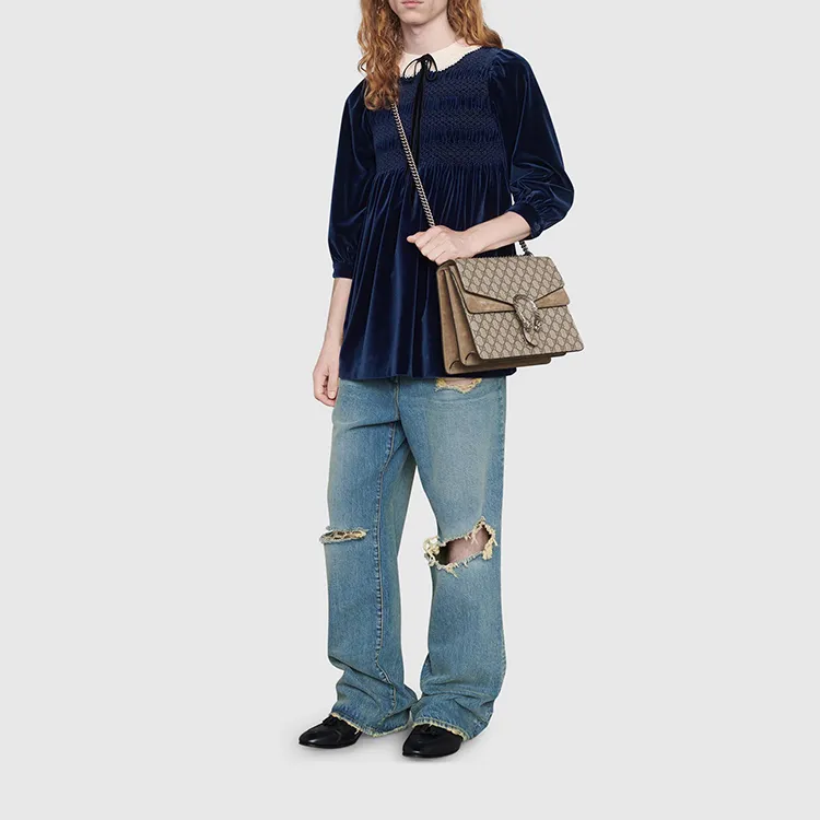 GUCCI Dionysus Canvas With Leather Shoulder Bag, Crossbody Bag Women's-9