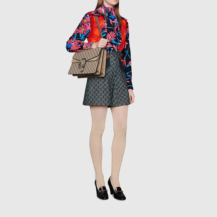 GUCCI Dionysus Canvas With Leather Shoulder Bag, Crossbody Bag Women's-10