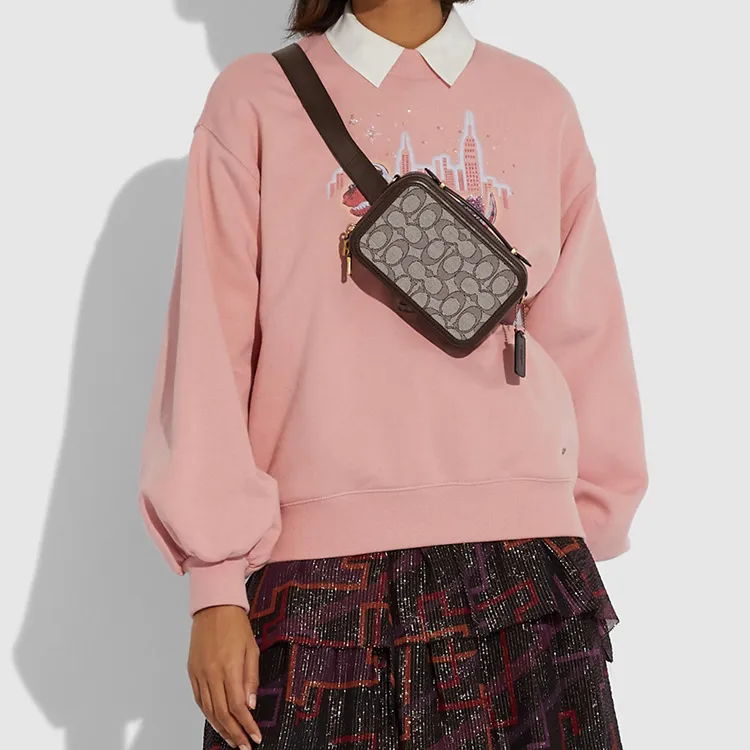 COACH Alie Canvas Leather Box Bag Camera Bag Handbag Shoulder Bag Crossbody Bag Fanny Pack Mini Women's Brown Monogram-7