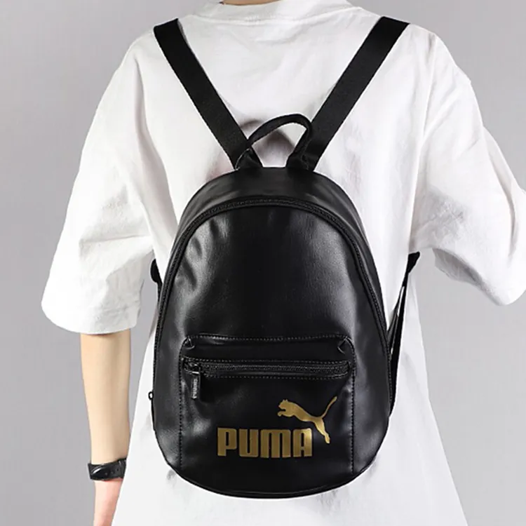 PUMA Artificial Leather Backpack Small Size Women's Black-3