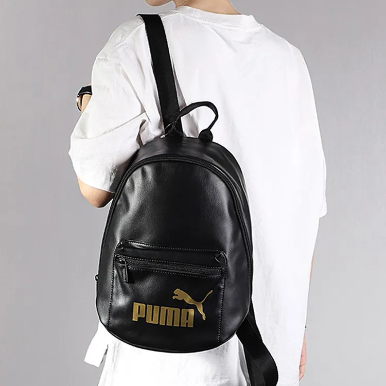 PUMA Artificial Leather Backpack Small Size Women's Black-2