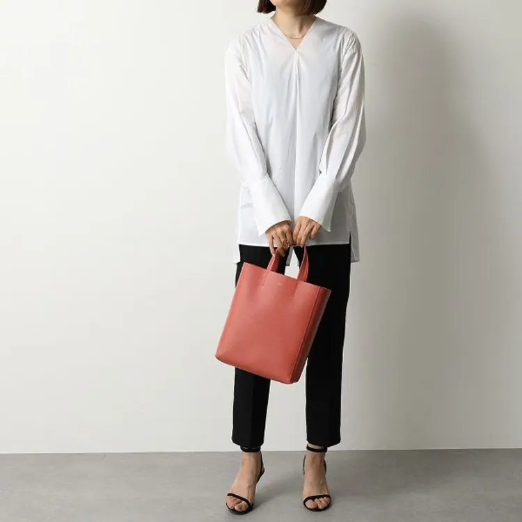 CELINE Grained Calfskin Bucket Bags Shoulder Bag Crossbody Bag Handbag Small Size Women's Pink Orange-3