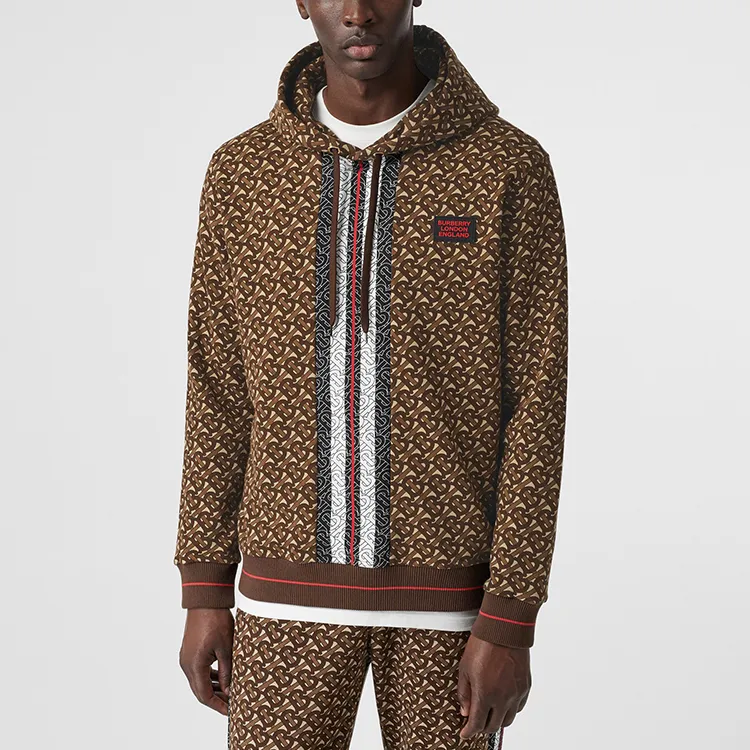 Burberry Hooded Sweatshirt Spring Fall Men's Saddle Brown-4