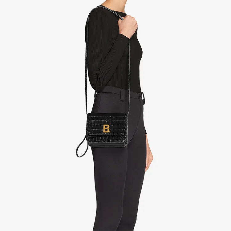 Balenciaga Cow Leather Shoulder Bag Crossbody Bag Women's Black-5