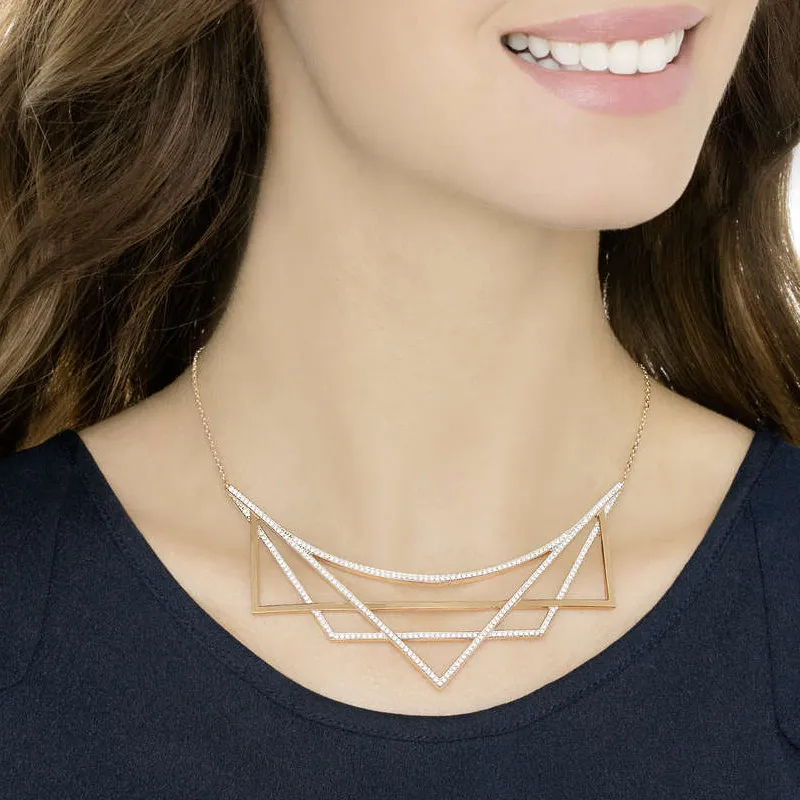 Swarovski Geometry Necklaces Women's White-2