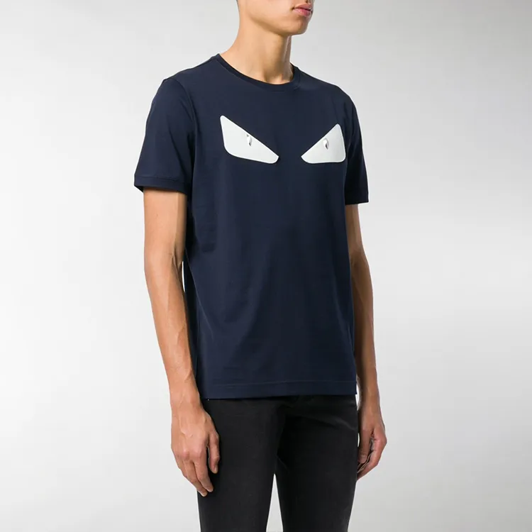FENDI T Shirts Men Marine Blue-2
