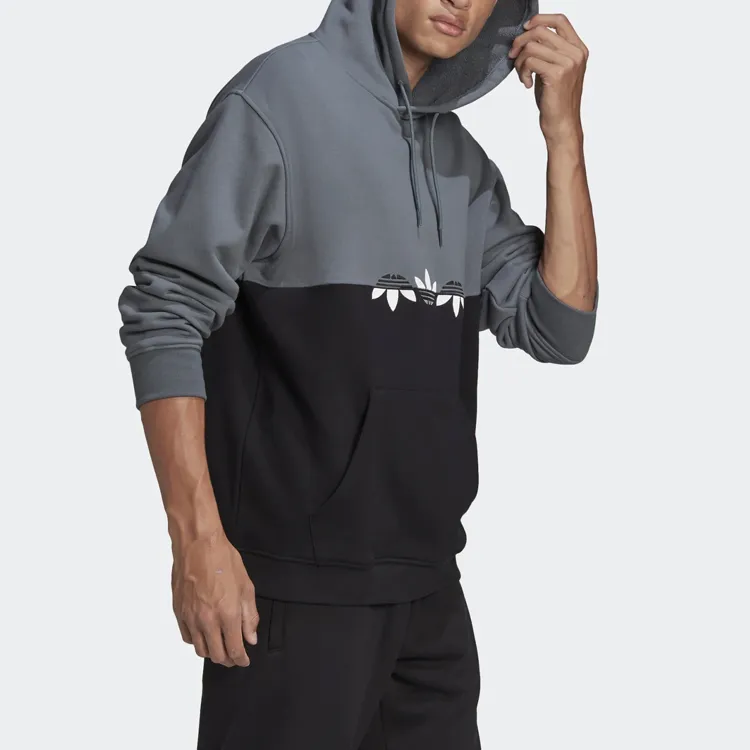 Adidas Originals ADICOLOR Hooded Fitted Long Sleeved Sweatshirt Men's Blue Black-3