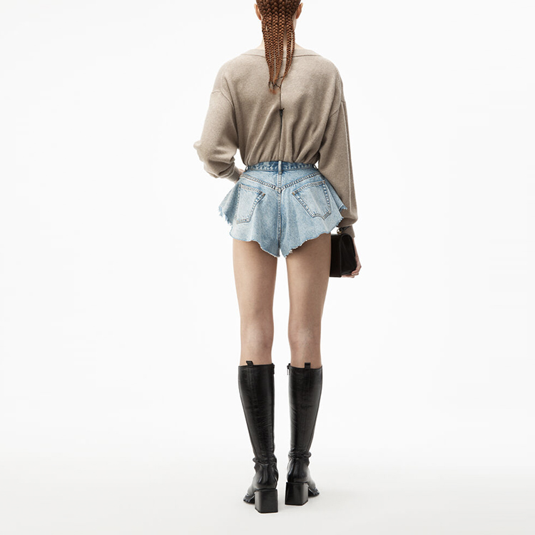 Alexander Wang Denim Shorts Women's Denim Blue - POIZON