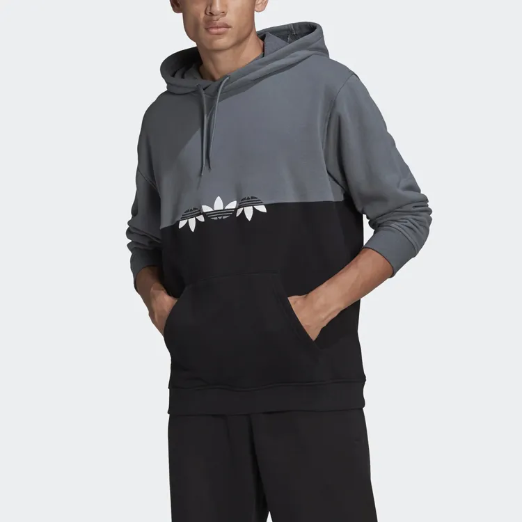 Adidas Originals ADICOLOR Hooded Fitted Long Sleeved Sweatshirt Men's Blue Black-1