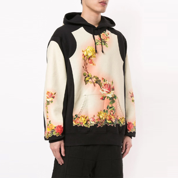 Supreme Jean Paul Gaultier Floral Print Hooded Sweatshirt M