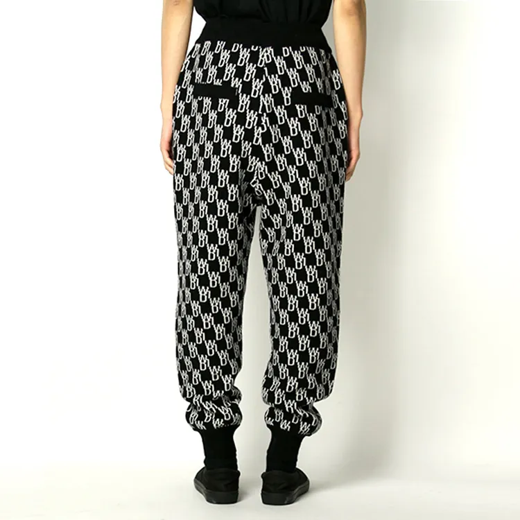 WE11DONE Logo Jacquard Knitted Trousers-2