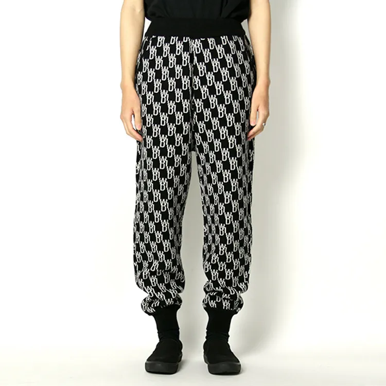 WE11DONE Logo Jacquard Knitted Trousers-1