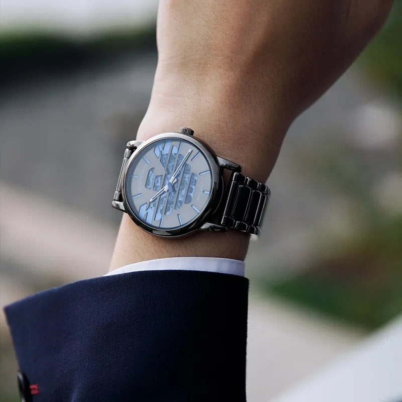 EMPORIO ARMANI Mechanical Heart Wrist Watch Automatic Mechanical Movement Cut Out Dial Men's Watches-5