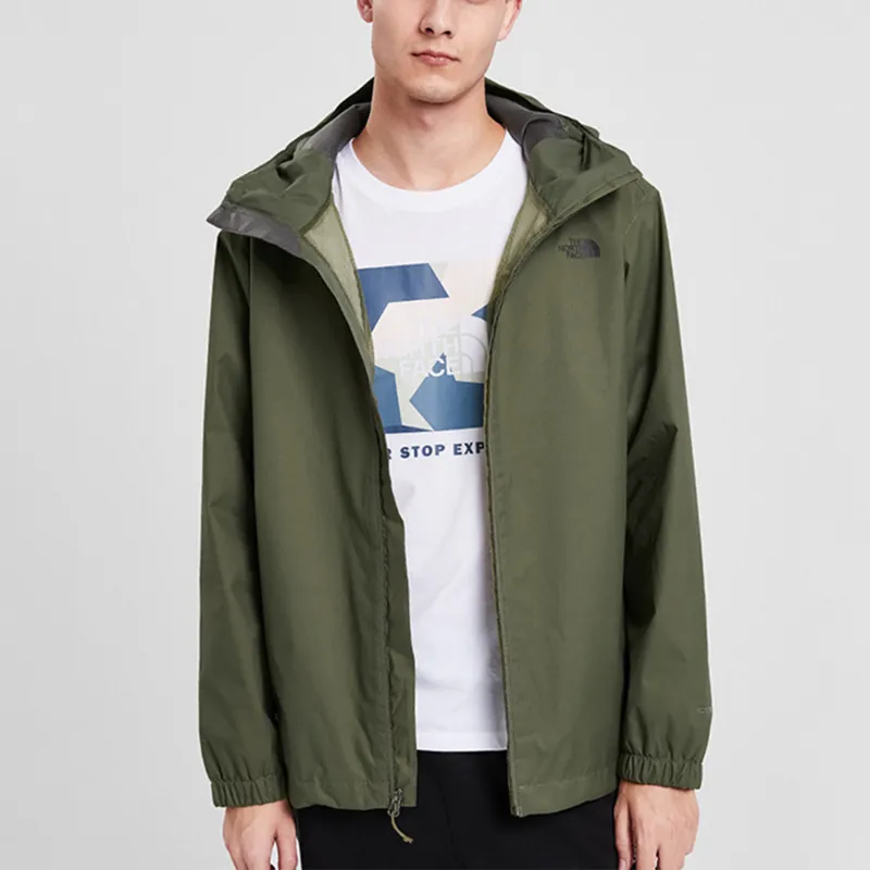 THE NORTH FACE Outdoor Hiking Waterproof And Breathable Windbreaker Jacket Unisex Green Asian Version-2