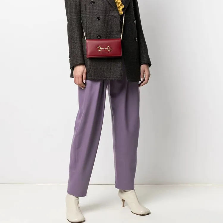 GUCCI Horsebit 1955 Leather WOC Small Crossbody Bag Shoulder Bag Crossbody Bag Small Size Women's Red-3