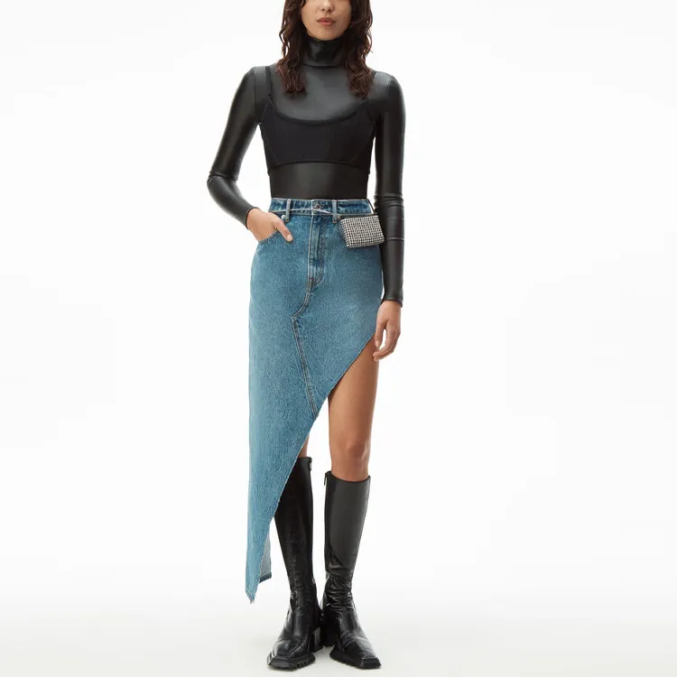 Alexander Wang Denim Long Skirts Women's Vintage Medium Blue-1