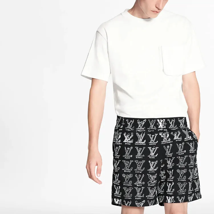 LOUIS VUITTON Casual Shorts Men's Black-4