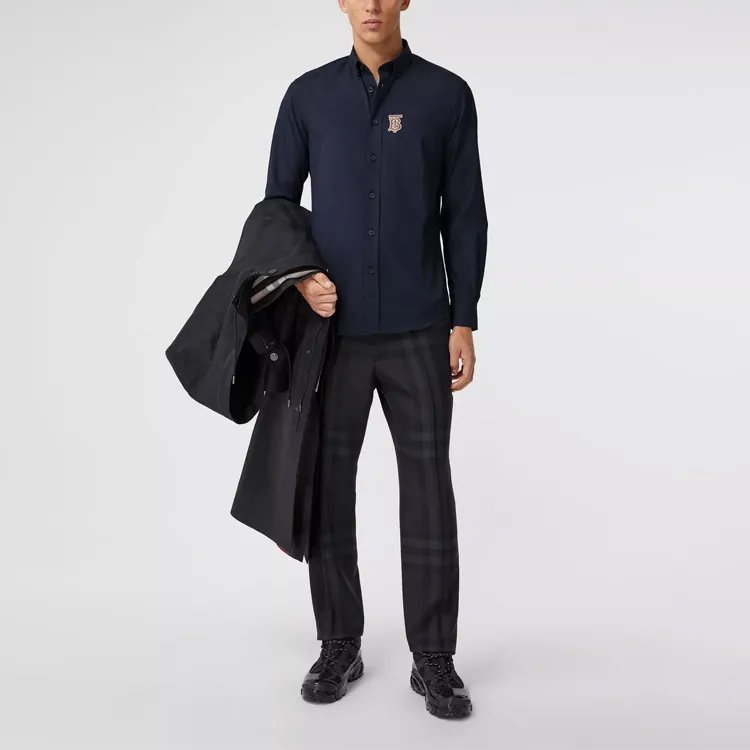 Burberry Shirts Men Dark Blue-1