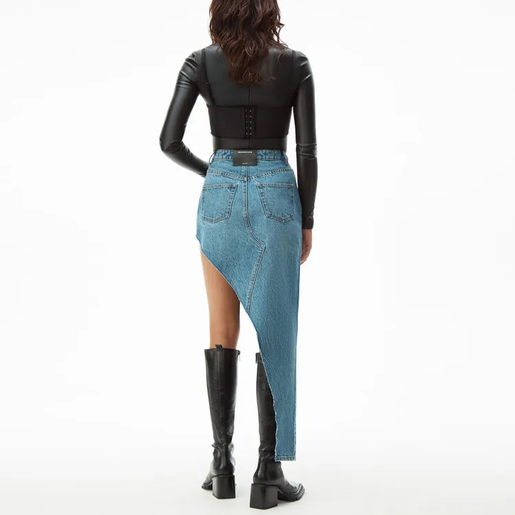 Alexander Wang Denim Long Skirts Women's Vintage Medium Blue-2