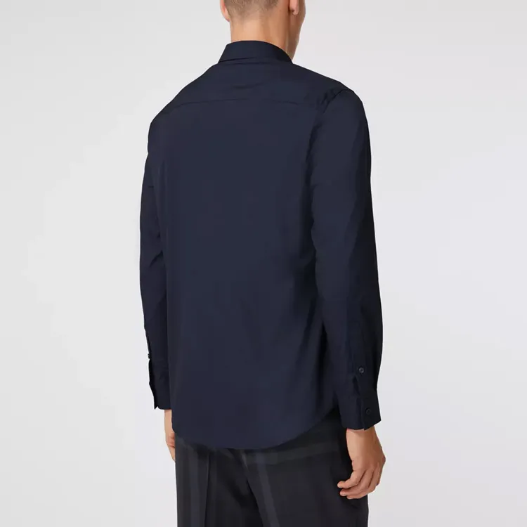 Burberry Shirts Men Dark Blue-4