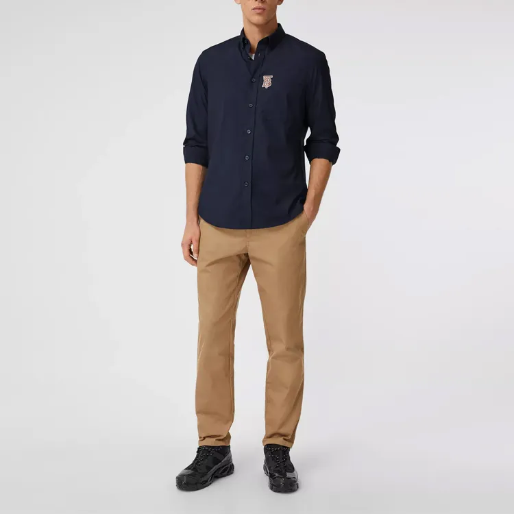 Burberry Shirts Men Dark Blue-2