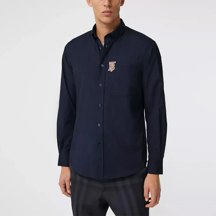 Burberry Shirts Men Dark Blue-3