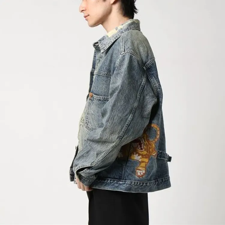 Bape Tiger Heavy Wash Miner Denim Jacket-4