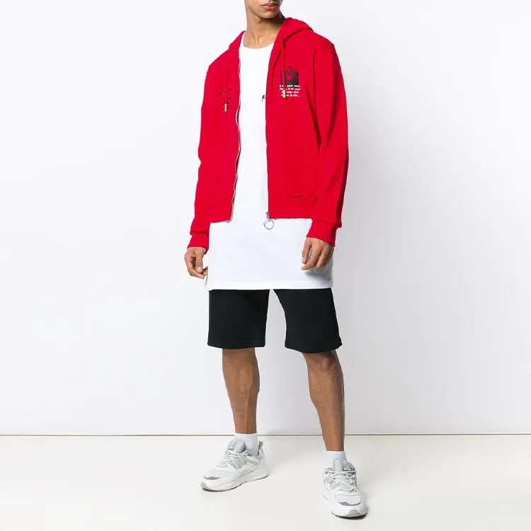 OFF WHITE Monalisa Graphic Print Zip Hoodie-1