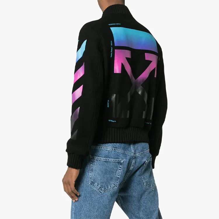 OFF WHITE FW19 Baseball Jacket Men's Black-3