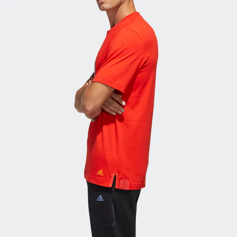 Adidas T Shirts Men Red-4