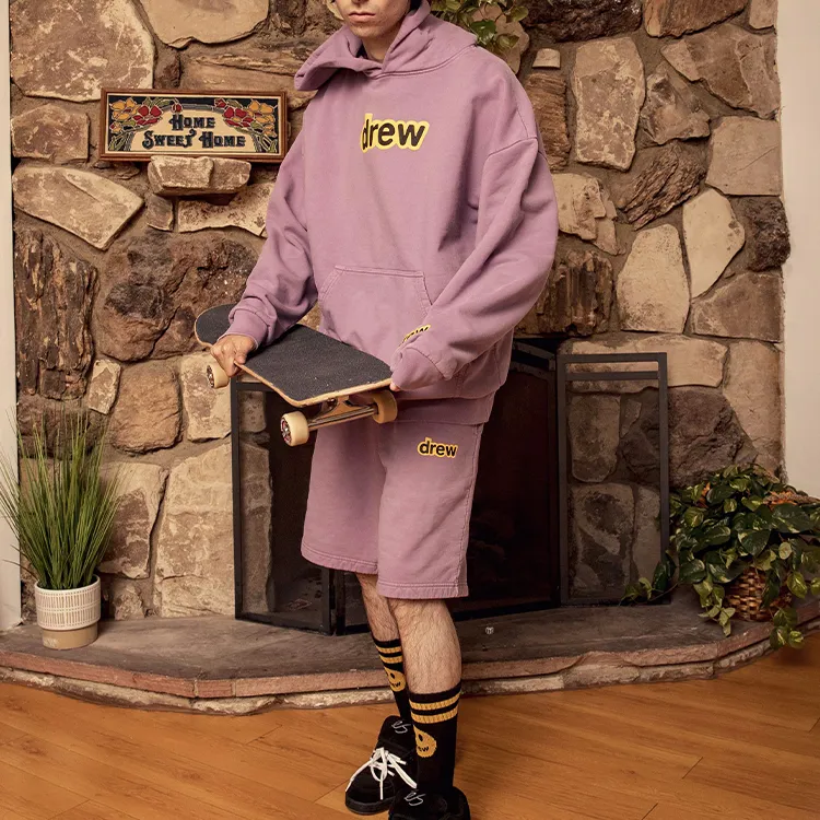 Drew House Letter Logo Series Casual Shorts Unisex Lilac-3