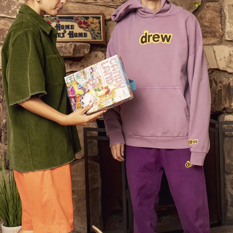 Drew House Letter Logo Series Sweatshirts Unisex Lilac Purple-5