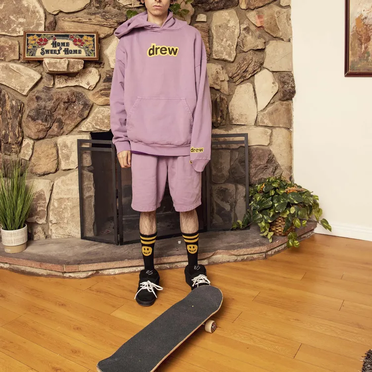 Drew House Letter Logo Series Sweatshirts Unisex Lilac Purple-7
