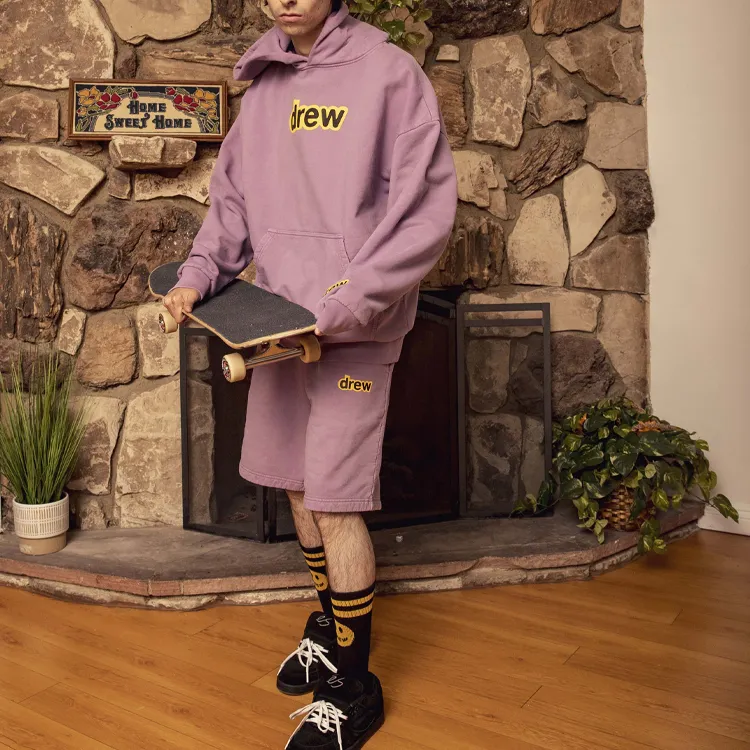 Drew House Letter Logo Series Sweatshirts Unisex Lilac Purple-6