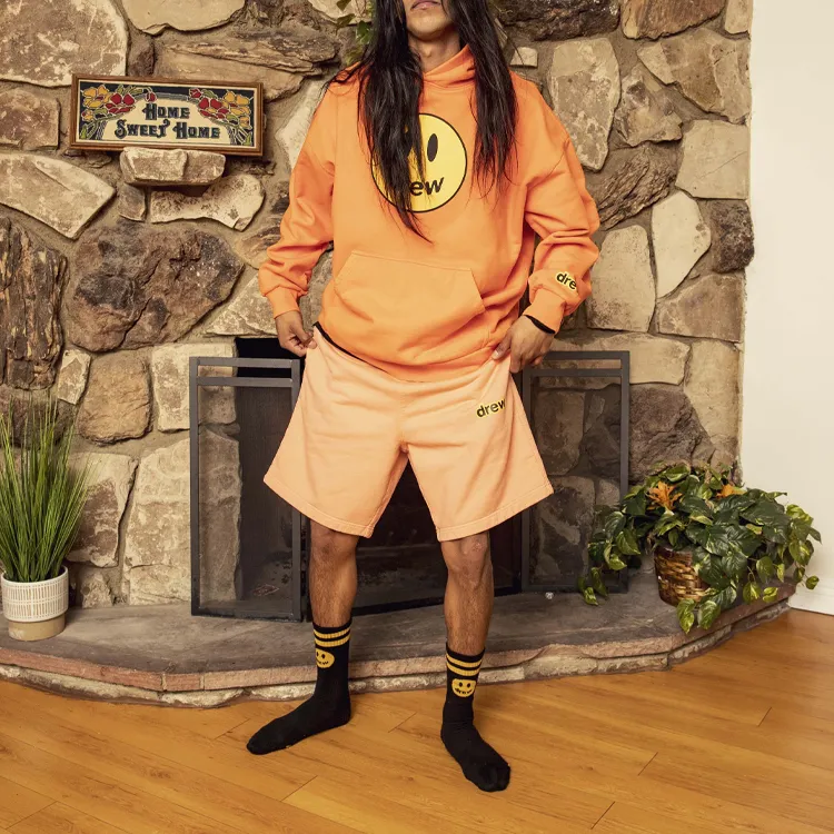 Drew House Letter Logo Series Casual Shorts Unisex Peach Pink-3