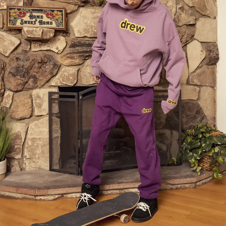 Drew House Letter Logo Series Sweatshirts Unisex Lilac Purple-2