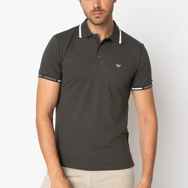 EMPORIO ARMANI Polo Shirts Men Army Green-2