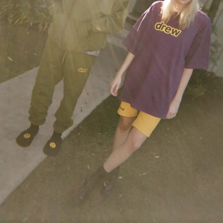 Drew House Letter Logo Series T Shirts Unisex Dark Purple-2
