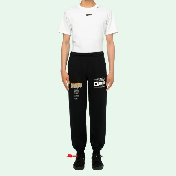 OFF WHITE Wavy Line Short Sweatpants-1