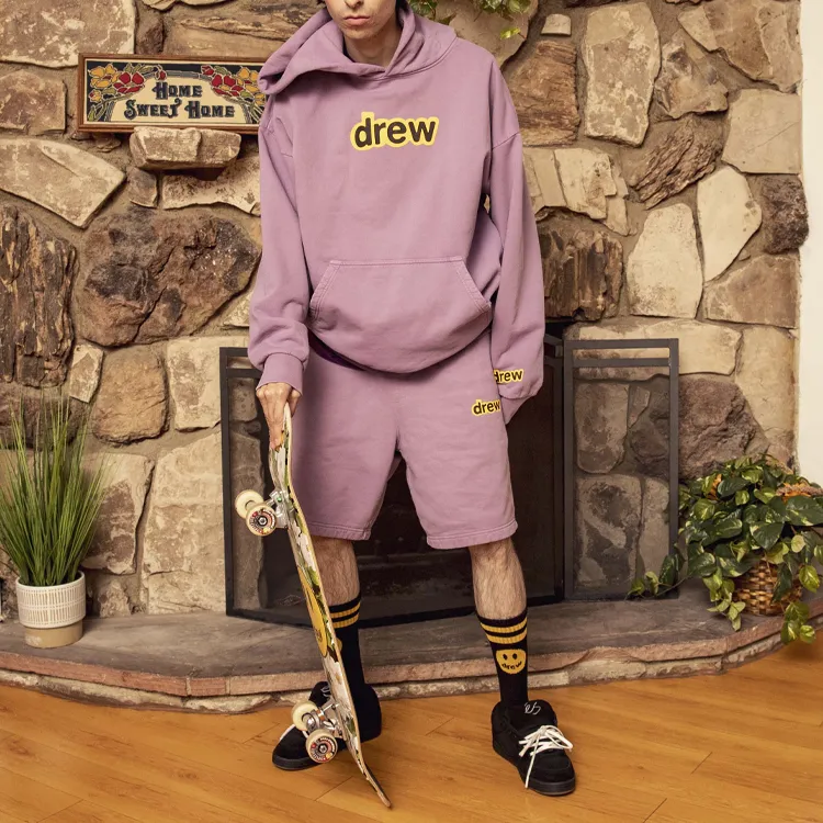 Drew House Letter Logo Series Casual Shorts Unisex Lilac-8