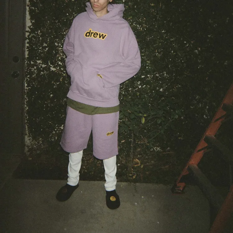 Drew House Letter Logo Series Sweatshirts Unisex Lilac Purple-8