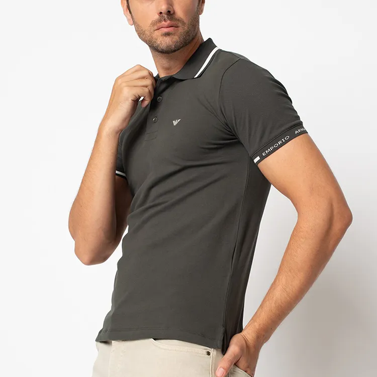 EMPORIO ARMANI Polo Shirts Men Army Green-3