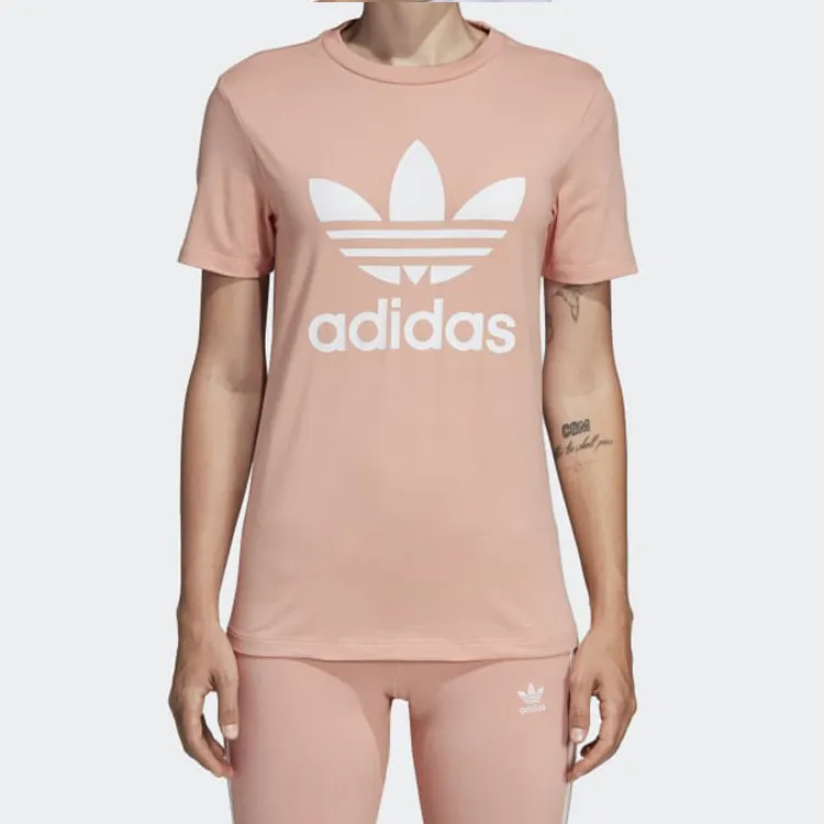 Adidas Originals Set in Sleeve T Shirt Women's Pink-1