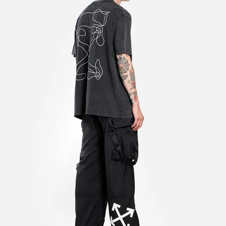 OFF WHITE Oversized Abstract Arrows Embroidered T Shirt-5