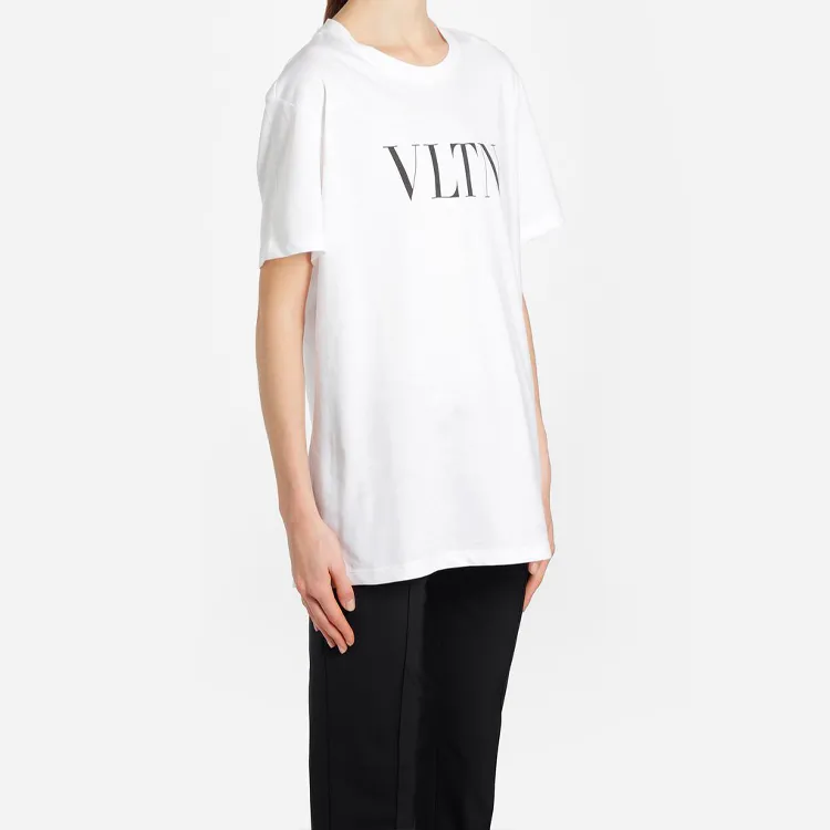 Valentino Vltn Print T shirt White/Black-5